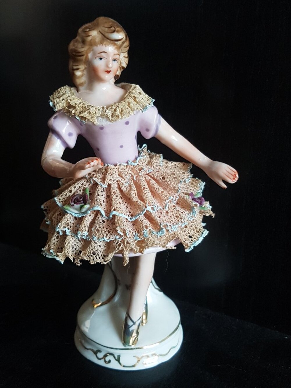 Ballerina Porcelain Figurine with Lace Tutu